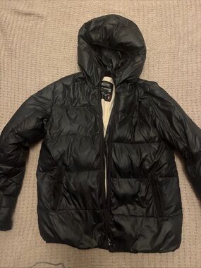Crewcuts Youth Black Puffer Jacket with Cream Lining